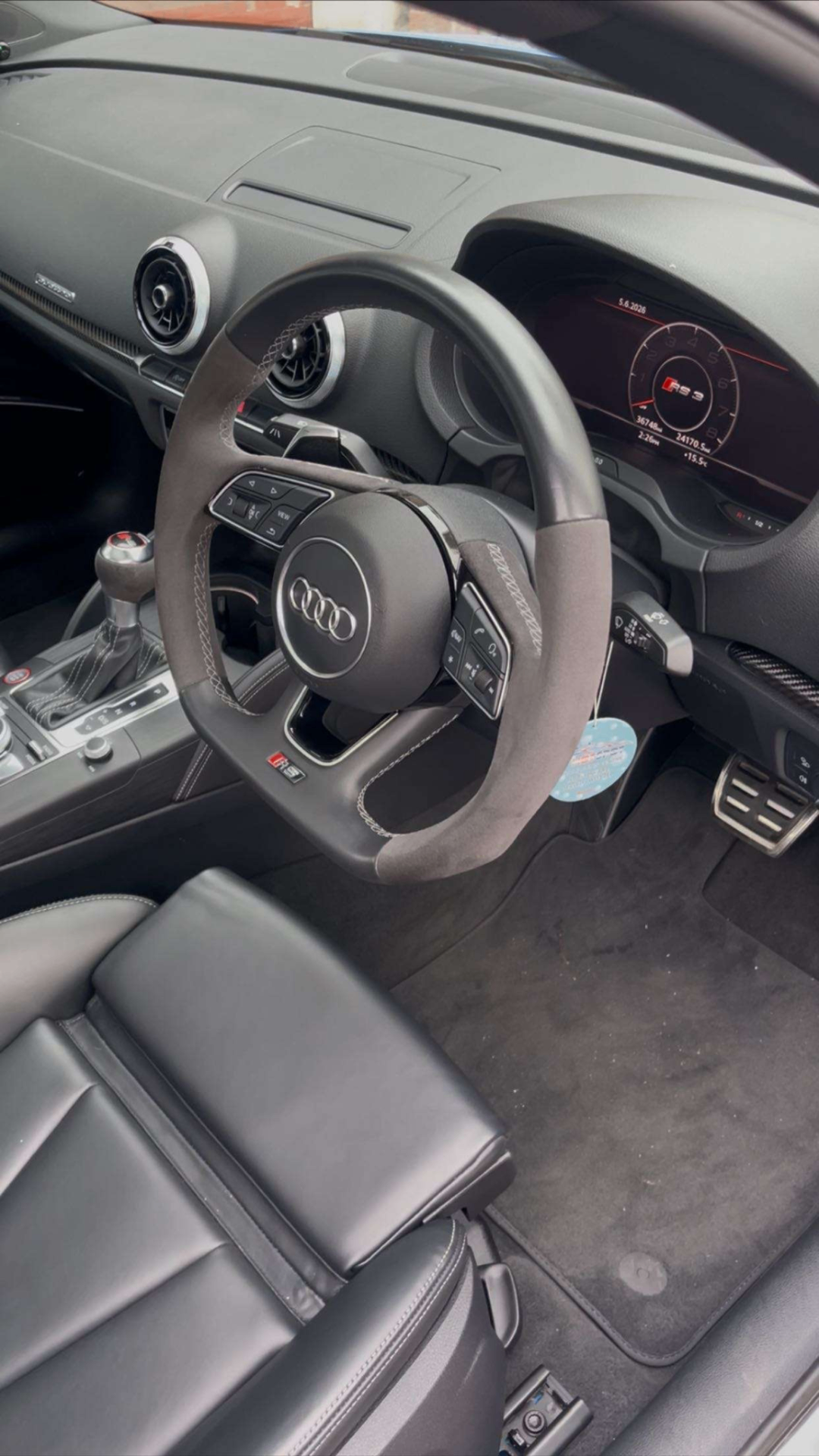 Audi RS3 interior before professional detailing